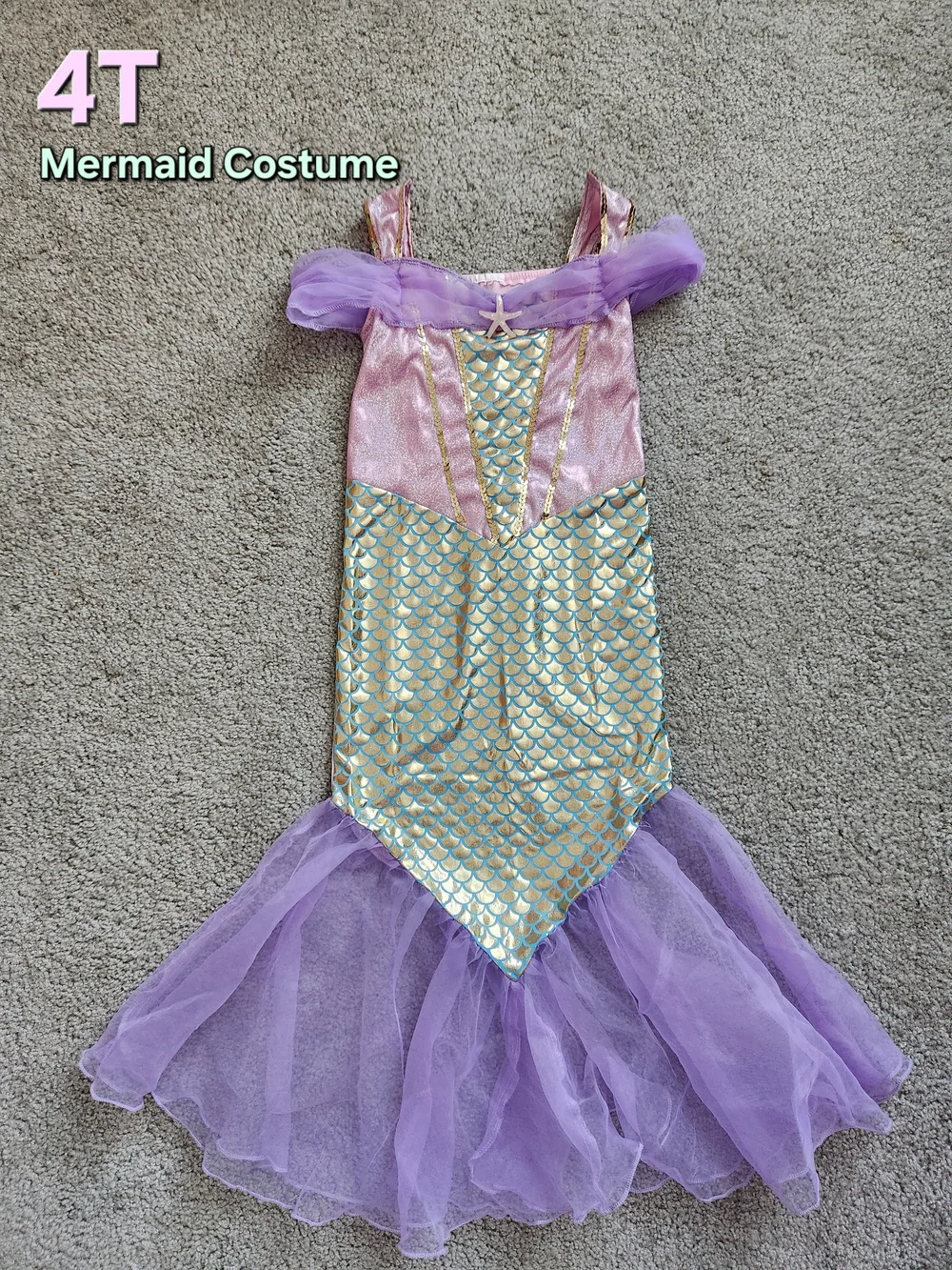 Girls Mermaid Dress Halloween Costume - 4T